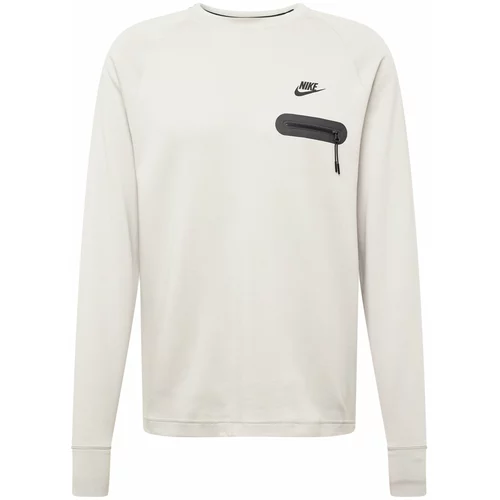 Nike Sportswear Sweater majica 'TECH' svijetlosiva / crna