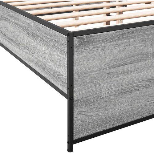  Okvir za krevet boja hrasta 120x190cm konstruirano drvo i metal Slike