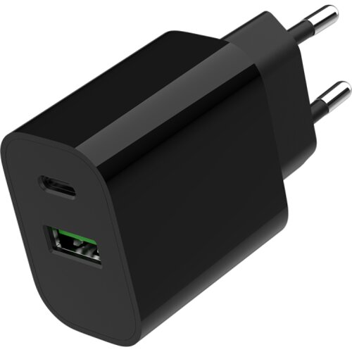 Gembird USB punjač 1xType-C + 1xUSB-A fast charger, 20W, black TA-UC-PDQC20-01-BK Slike