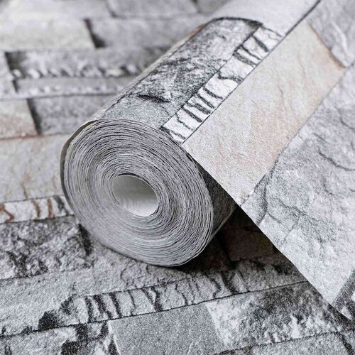 3D tapeta kamena Siva 10 x 0,53 m N woven tkanina Slike