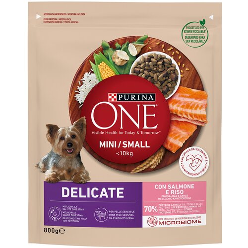 Purina ONE Mini Delicate losos in riž - 800 g Cene