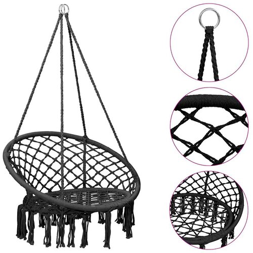 VidaXL Viseči gugalni stol 80 cm antraciten - - antracit siva - 3.5 - N/A - 2025--TOPSELLER Slike