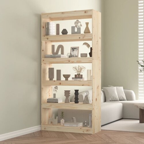 VidaXL knjižna omara/pregrada 80x30x167,4 cm trdna borovina Slike