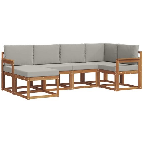  Set vanjskih sofa 6 kom. Prirodna i svijetlo siva Smeđa 251 x 128,5 x 73 cm Slike