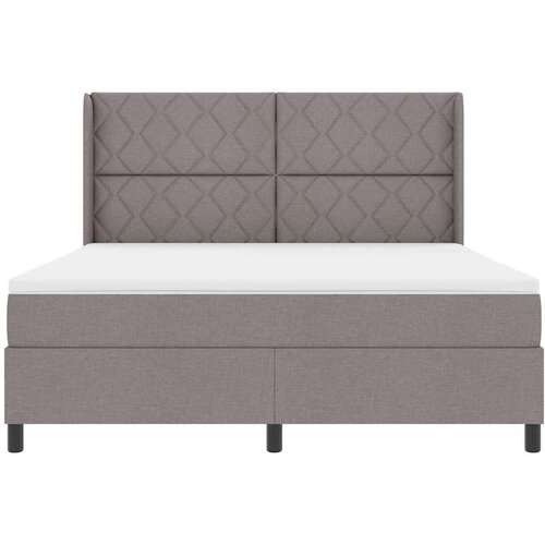  Krevet s opruga kutije Sivo-smeđa 200 x 180 cm tkanina Slike