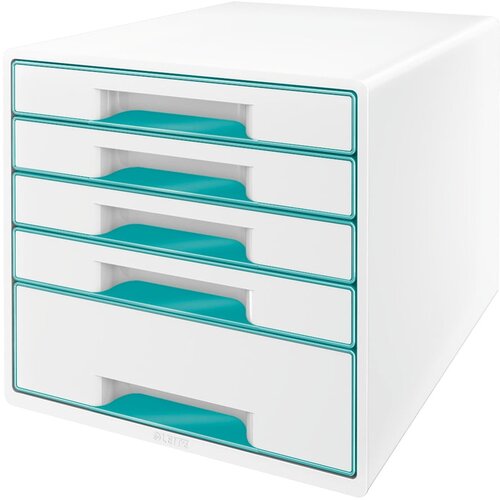 Leitz Bijelo-tirkizna kutija s ladicama WOW CUBE, 5 ladica Slike