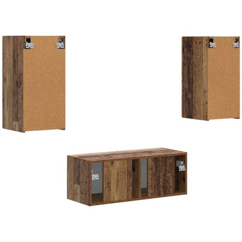  Set TV komoda Zidne 6 pcs Staro drvo Konstruirano drvo Slike