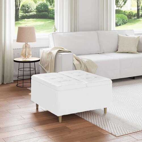  Stolica s dugmadi Bijelo 80 x 80 x 45 cm Umjetna koža Cene