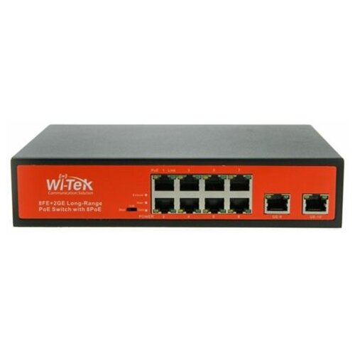 Wi-tek WI-PS510 8FE 2FE PoE 65W 48V 802.3at/af Port Isolation svič Slike