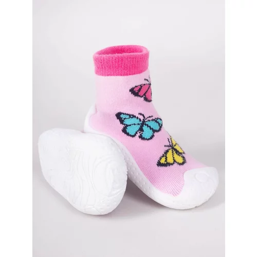 Yoclub Kids's Baby Girls' Anti-Skid Socks With Rubber Sole P1