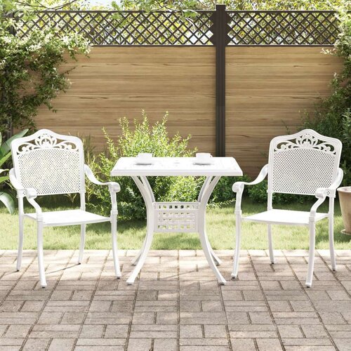  3-delni vrtni bistro set bela lita aluminij, (22015359) Slike