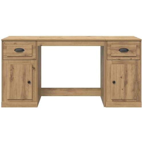 VidaXL Stol s ormarom s ladicama Umjetnički hrast 154,5 x 50 x 75 cm Slike
