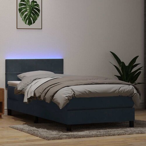 vidaXL Box spring krevet s madracem tamnosivi 80 x 220 cm baršunasti Cene