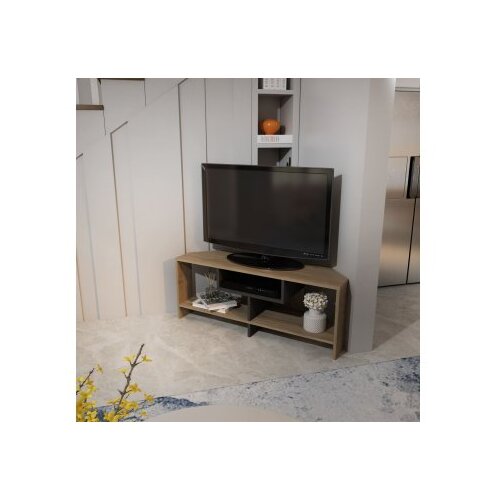 Hanah home tv polica maldiv walnut white Slike