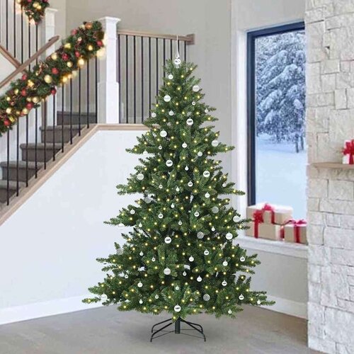 vidaXL Umjetno božićno drvce s nogom with LEDs s stalakom 240cm PVC Cene
