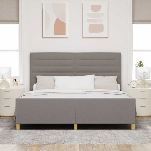  Krevetna konstrukcija Sivo-smeđa 180 x 200 cm tkanina Slike