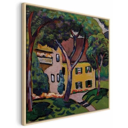  Slika - August Macke &ndash; Staudacherhaus in Tegernsee 80x80 U prirodnom drvenom okviru Cijene