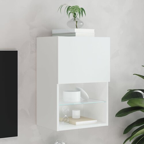 vidaXL TV omarica z LED lučmi bela 40,5x30x60 cm Cene