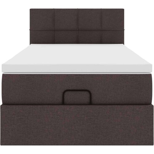 VidaXL Otomanski krevet s madracem tamnosmeđi 100x200 cm tkanine Slike
