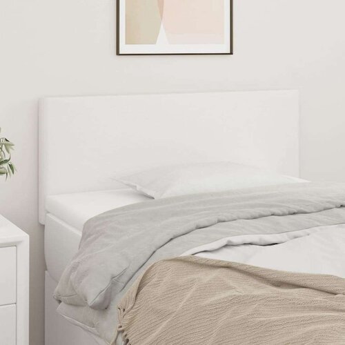  Posteljno vzglavje belo 90x5x78/88 cm umetno usnje, (20794073) Slike