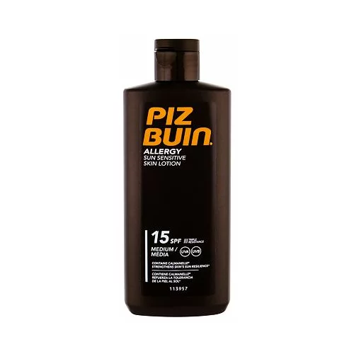 Piz Buin allergy sun sensitive skin lotion SPF15 vodoodporna zaščitna krema proti soncu za občutljivo kožo 200 ml