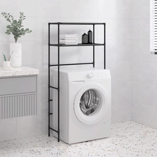 VidaXL Stalak za pohranu na 2 razine crni 69 x 28 x 143 cm željezni Slike