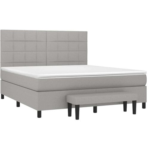  Box spring s madracem svjetlosiva 160x200 cm tkanina Slike