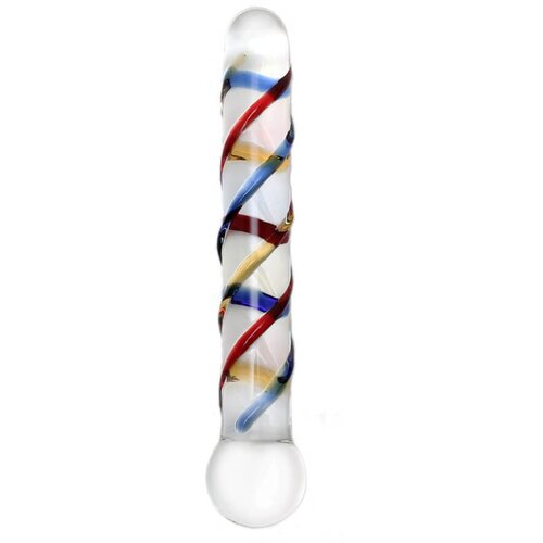 Rimba Rachella - dupli stakleni dildo (proziran - u boji) Slike