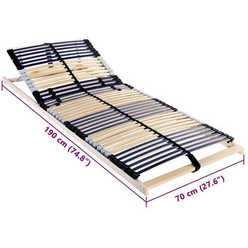 LEŽAJ s letvicama Smeđa 70 x 190 cm Čvrsto drvo bukve Slike