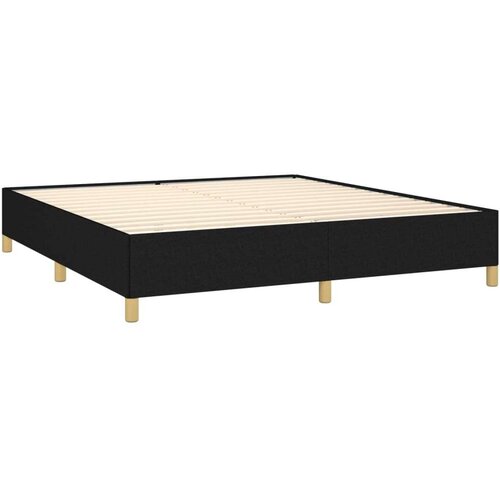  Krevet s oprugama i madracem crni 160x200 cm od tkanine Slike