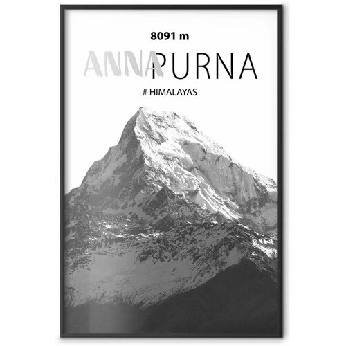  Plakat - Majestic mountain peak Annapurna mountain crown mountain landscape 60x90 Crni okvir Cene