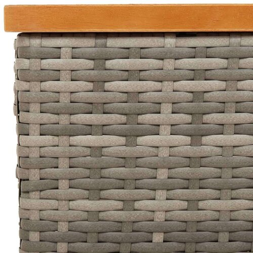  Pokrov za bazu suncobrana sivi 70x70x25 cm poliratan i bagrem Slike