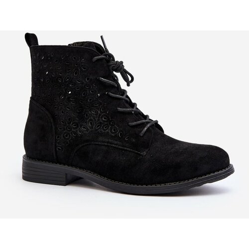 Kesi S.Barski women's ankle boots with pattern, black Slike