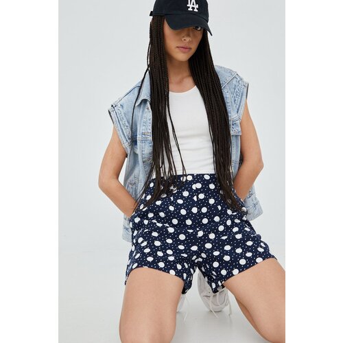 Vero Moda Kratke hlače iz me&amp;scaron;anice lana žensko, mornarsko modra barva, Slike