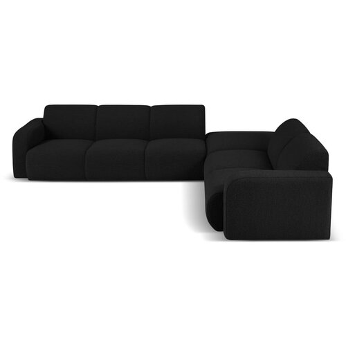 Micadoni Home Crna kutna garnitura od boucl&amp;eacute; tkanine (s desnim kutom) Molino &amp;ndash; Slike
