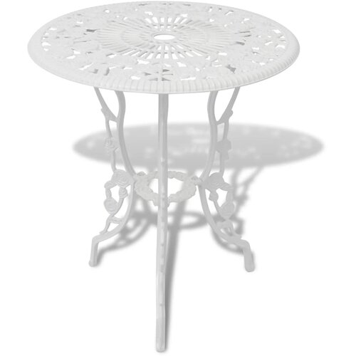  3-dijelni bistro set od lijevanog aluminija bijeli Slike