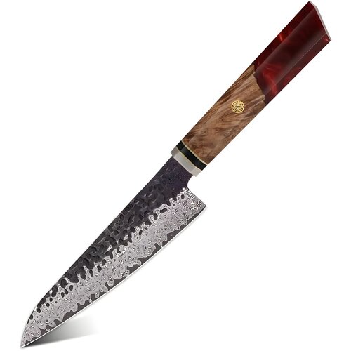 IZMAEL Damastni kuhinjski nož AI-37355 - Petty / Crvena Cijene