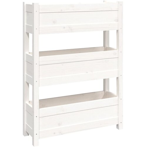 Maison Chic Visoka greda - Greda - Cvetlični Lonec bela 77x25x104,5 cm trdna borovina, (21790023) Cene