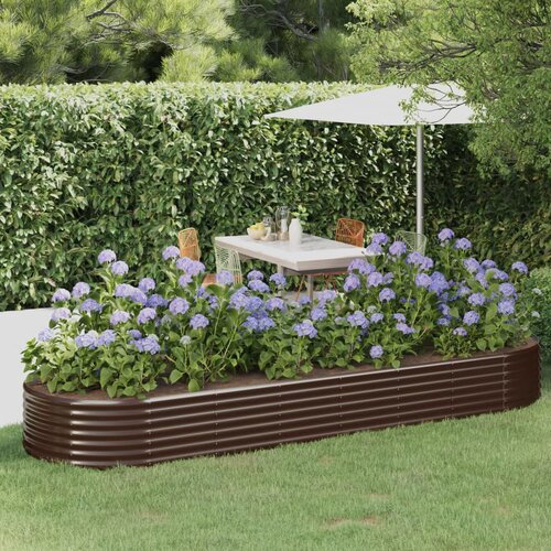 vidaXL Povišena vrtna gredica od čelika 322x100x36 cm smeđi Cijene