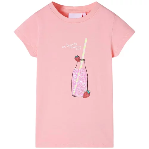 vidaXL Otroška majica s kratkimi rokavi roza 116