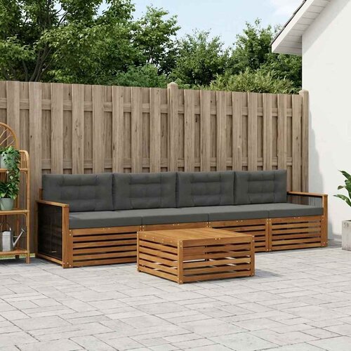  Set vanjskih sofa 5 kom. Prirodna i antracit Cijene