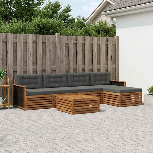  Set vanjskih sofa 6 pcs Prirodna i antracit 79 x 79 x 37 cm Cene