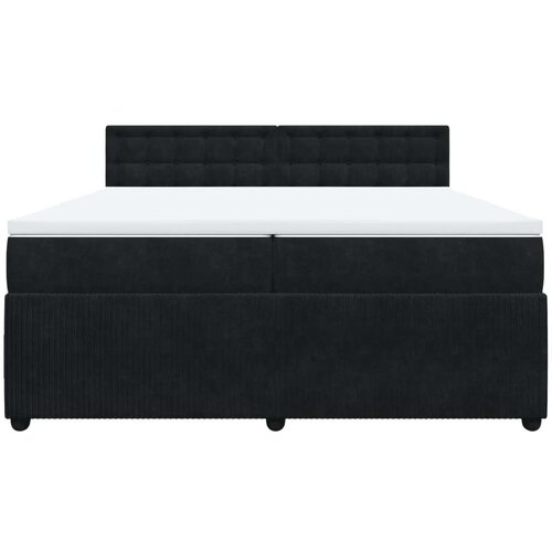 vidaXL Box spring postelja z vzmetnico črna 200x200 cm žamet Cene