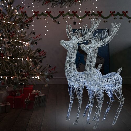 vidaXL XXL severni jelen iz akrila 250 LED 2 kosa 180 cm hladno bel Cene