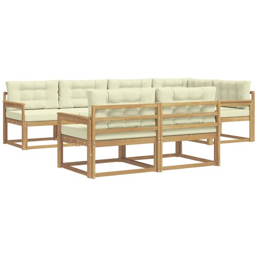 vidaXL Zunanja garnitura za sedenje 6 pcs Bela in krem Poliester, (5000280473) Cene