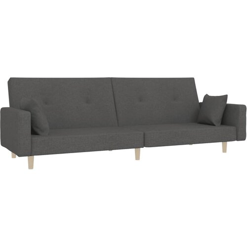 Maison Chic kavč - Sofa - Kanape dvosed z ležiščem in dvema blazinama temno sivo blago, (21727970) Cene