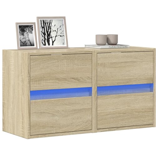 vidaXL Zidni TV ormarići LED 2 kom boja hrasta sonome 41x31x45 cm Cijene