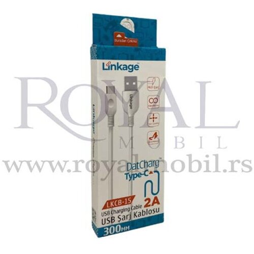  usb kabal linkage LKCB-15 type-c 300mm bela 2A Cene