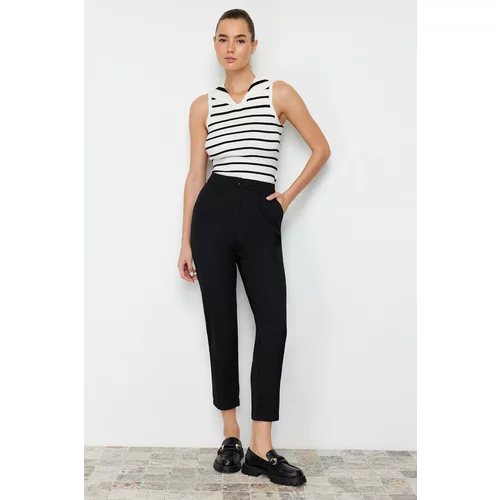 Trendyol Black Belted Carrot Woven Trousers