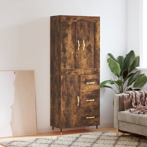 vidaXL Visoka komoda dimljeni hrast 69 5x34x180 cm konstruiranog drva Cijene